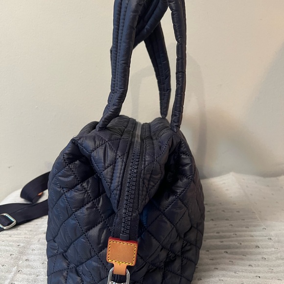 MZ Wallace Quilted Crossbody Bag - Navy with beautiful tan leather accents - Picture 8 of 10